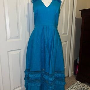 Blue Sleeveless Kids Dress